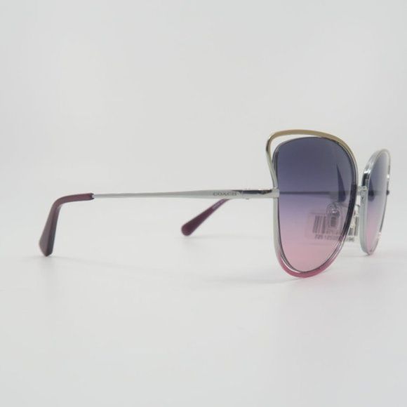 COACH HC7106 9340/I6 New Bronze-Silver/Purple Gradient Butterfly Sunglasses - Picture 3 of 7